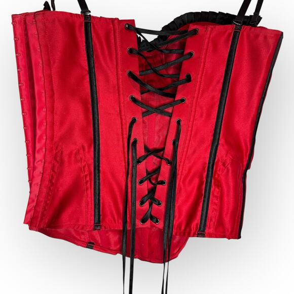 Vintage Red Beaded Corset Small - Picture 8 of 12